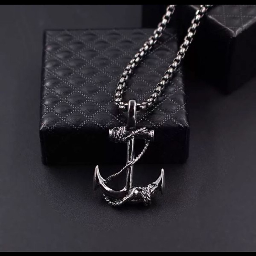 Anchor  Men's Fashion Vintage Jewelry (Black)